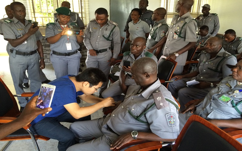 Training with Nigeria Customs Officers in Acupucture